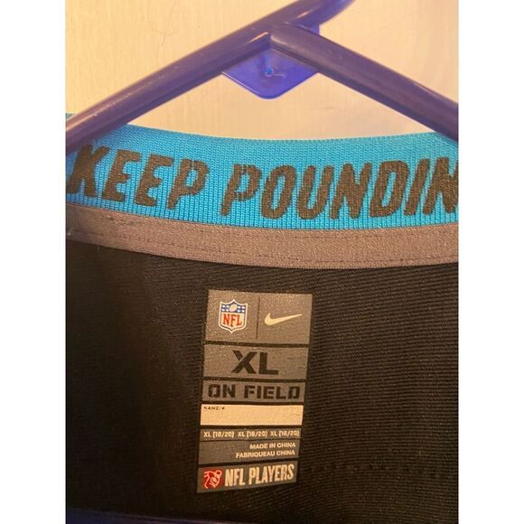 Nike Panthers Newton #1 NFL On Field Jersey Youth Xl 18/20 "Keep Pounding" - Picture 2 of 6